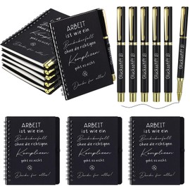 Sinmoe 6 Sets Colleagues Thank You Gifts for Inspirational Notebooks and Lucky Pen with Engraving Motivation Colleague Gift Sets Farewell Gift for Employees School Office