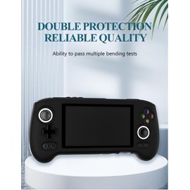 Silicone Case for Anbernic RG556 Retro Video Handheld Game Console 5.48-inch,Full Body Soft Silicone Handheld Game Console Drop-Proof Protector Case with Shockproof,Non-Slip,Anti-Collision,Black