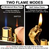 Magic Dual Flame Tiger Head Lighter - Butane Refillable Torch
