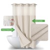 eachope Stall No Hooks Needed Linen Textured Shower Curtain with
