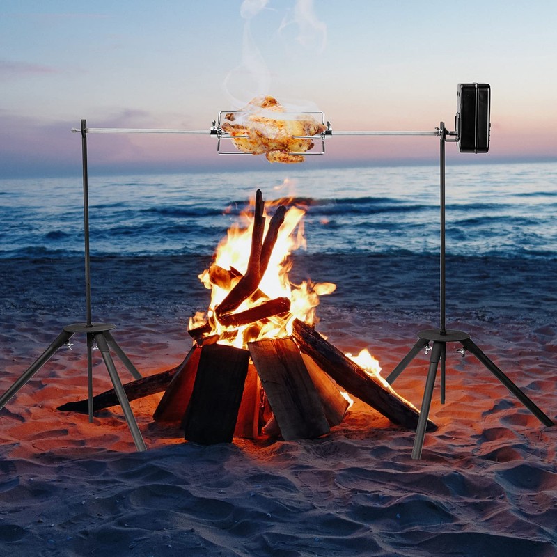 onlyfire Spit Rotisserie Outdoor Camp Grill with Support Legs for