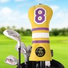 Yellow Number 8 Soft PU Leather Golf Club Headcover for