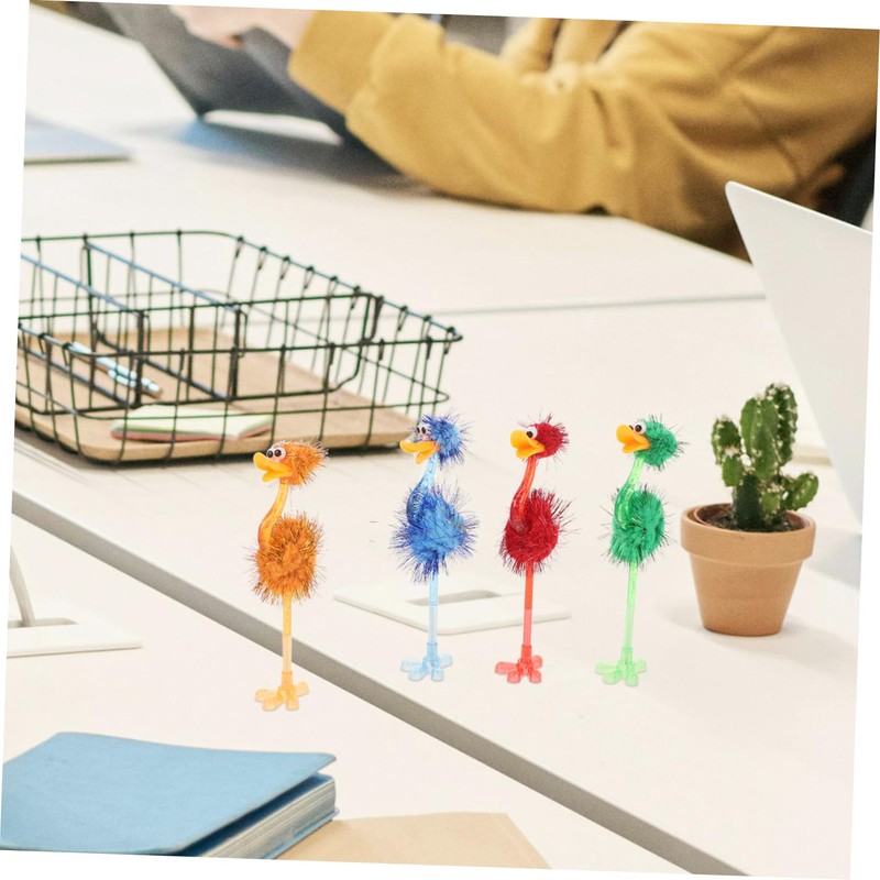 Operitacx 4pcs Ostrich Ballpoint Pens Lightweight Fun Design for School