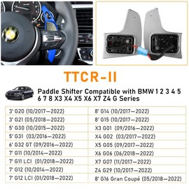 TTCR-II Compatible with Paddle Shifter Extensions 3 5 6 7 8 X3 X4 X5 X6 X7 Z4 Serie Aluminum Steering Wheel Paddle Shifter for G20 G21 G30 G31 G32 G11 G12 G14 G15 G16 G01 G02 G05 G06 G07 G29-Blue