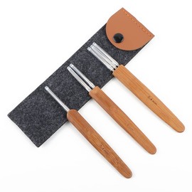 Orientfashion Dreadlock Bamboo Crochet Hook Tool,Crochet Needles for Dreadlocks,Interlocking Tool for Locs,Crochet Hooks for Hair Dreadlock Accessories with Easy Clean Organizer(0.4mm)