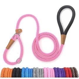 lynxking Recall Lead for Dogs, Dog Lead, Slip Lead, Pull Lead for Small, Medium, Large Dogs (Pink, Pull Stop-0.9 cm x 180 cm)