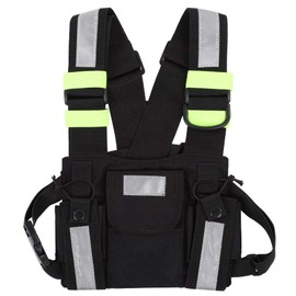 Socobeta Yellow Hi-Vis Vest TYT Reflective Radio Vest for Walkie Talkie, Yellow