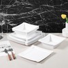 Yummost Square Melamine Dinnerware Sets of 12 Pcs,Square Plates and