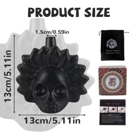 Aztec Death Whistle, dellyy Aztec Death Whistle at 125+ Decibels, Screaming Aztec Death Whistle, Aztec Skull Whistle with Drawstring Bag, Aztec Sound Whistle (Black)