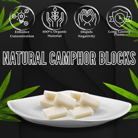 SOUL STICKS Natural Camphor Blocks,Pure Camphor Tablets for Aromatherapy & Puja - Alcanfor en Bloques, Alcanfor en Bolitas, Kapoor for Pooja (300 Grams (64 Tablets))