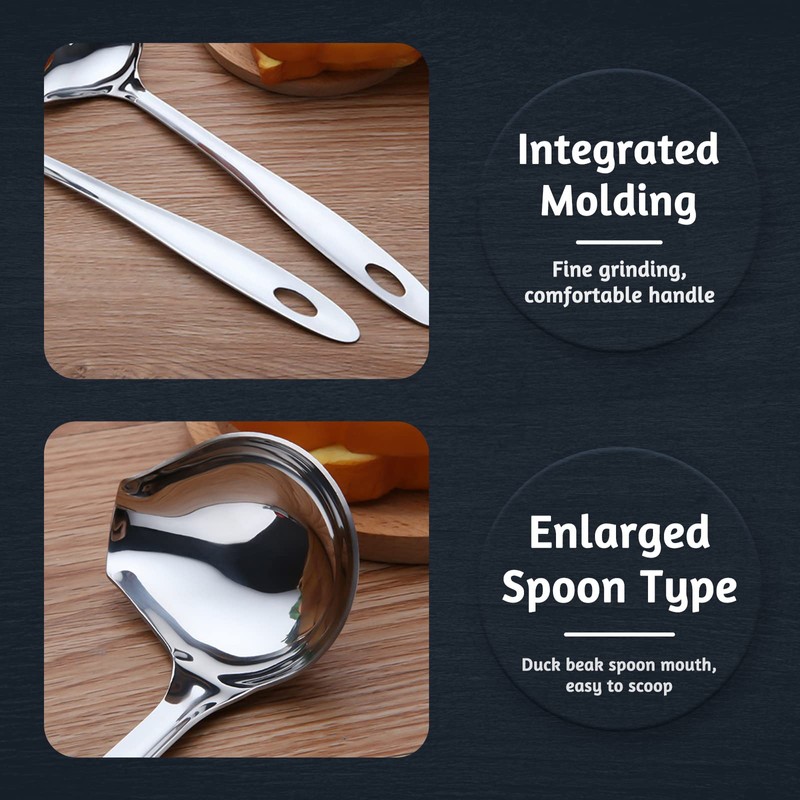2pcs Small Sauce Ladle, Gravy Ladle with Pour Spout Stainless