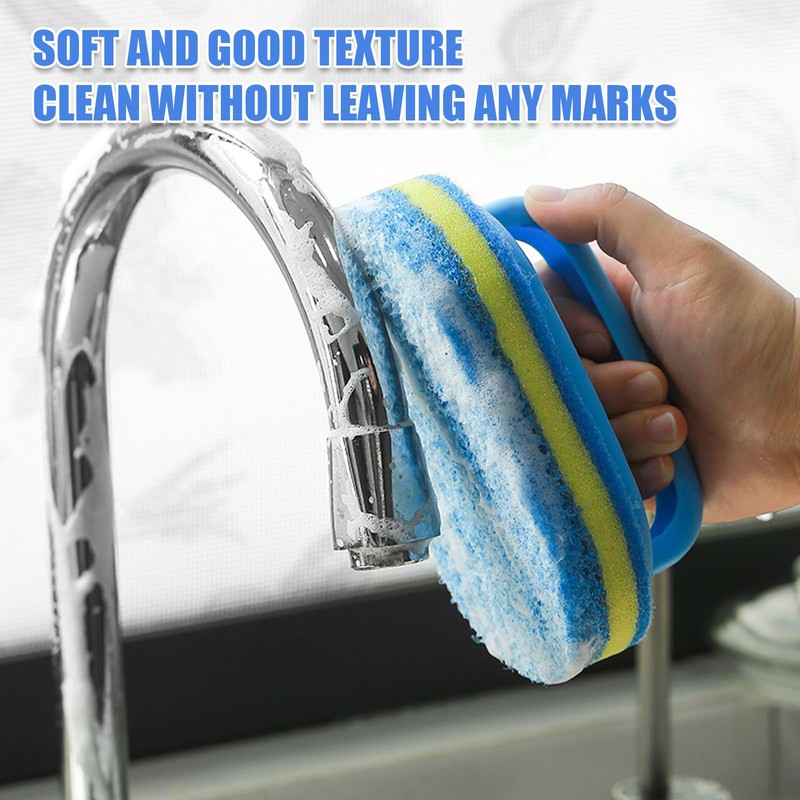 2 Cleaning Sponges with Handle 16.9 x 5.7 x 7.5
