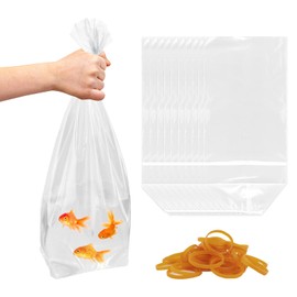 60 Pieces Fish Shipping Bags, Clear HDPE Plastic, Double Bottom Seal, Transport Bags for Live Fish, Freshwater & Saltwater Use
