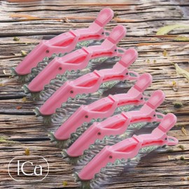 Moneyful Perm Roll Dyeing Gown Colorful Crocodile Teeth Beauty Salon Clamp Pin 6P Set 18 Pink / 머니풀 파마롤 염색용가운 컬러풀 악어이빨 미용실 집게핀 6P세트 18개 핑크