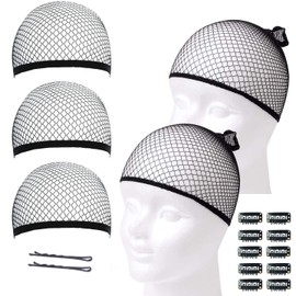 Shefun Wig Net, Cosplay, Tubular Shape, Black, Set of 5, Mesh, Men's, Unisex, Black, Hair Net, Painless, Hair Bundles, Net, One Size Fits All