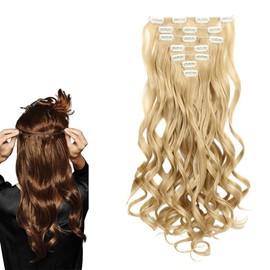 prinfantasy Long Wavy Blonde Wigs for Women Synthetic Hair Heat Resistant Ombre Wig with Fringe for Daily Party Cosplay Use 22 Inches, MW087