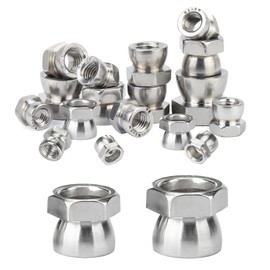 Dosoniko 50pcs M8 Nylon Lock Nuts 304 Stainless Steel Insert Hex Nuts Screw-off Tamperproof Security Shear Nuts for Outdoor Courtyard Facilities, Construction and other Industrial Sectors (M8)