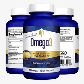 Barton Nutrition Omega3 - Heart & Brain Support Formula with Fish & Krill Oil - EPA & DHA - 60 Doctor Formulated Capsules