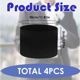 Captain Armbands Adjustable Leader Armband Wristbands for Events – 10PCS Adjustable Black Elastic Armbands, Nylon Polyester Material, Hook and Loop Closure, Ideal for Sports, Funerals