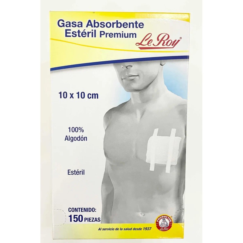 Gasa Estéril Premium 10x10 Cm 150 Piezas Le Roy