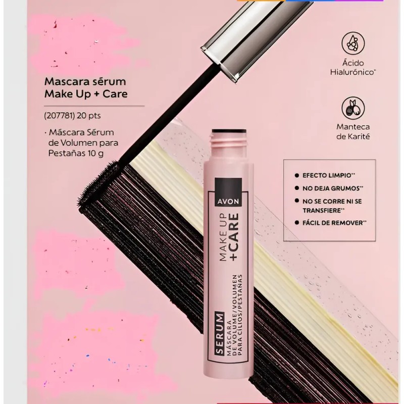 Mascara Sérum Make Up + Care Avon 10g Negro