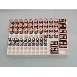 Generic The Battery Storage Tray, Battery Storage Organizer, Holds 40AA - 40AA - 8X - 9V Batteries, Battery Holder for Home Organization (Gray)