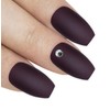 Bling Art False Nails Brown Matt Ballerina Coffin 24 False