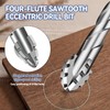 Four-Flute Sawtooth Eccentric Drill Bit, Four Edged Serrated Drill Bit