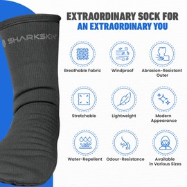 Sharkskin Titanium 2 Chillproof Socks, Diving Socks for Men and Women with Titanium Far Infrared Nano-Technology, Lightweight and Breathable, Small