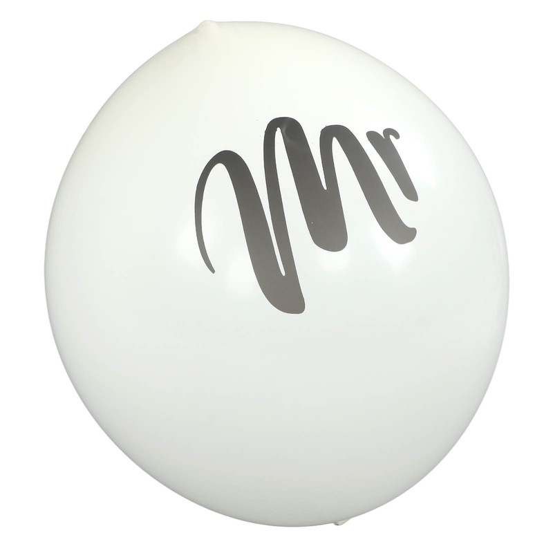 6 Pcs Balloons 36in MR MRS Letters Printed White Giant