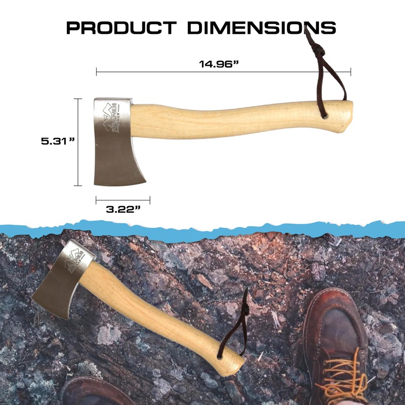 Prandi Axes Yankee C45 Forged Carbon Steel Hatchet - Hickory