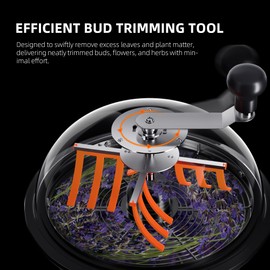 Spider Farmer 13 Inch Bud Trimmer – Manual Leaf & Flower Cutter for Hydroponic Plants, Herbs, Gardening – Sharp Stainless Steel Twisted Spin Blades, Wet/Dry Use – Includes Pruning Shears