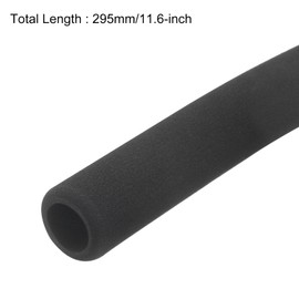 sourcing map Pipe Insulation Tube Foam Tubing for Handle Grip Support 18mm ID 28mm OD 295mm Heat Preservation Black