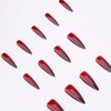 24Pcs Press on Nails, Wsimily Solid Color Stiletto Long Acrylic