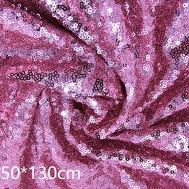 50 * 130CM Pink Shiny Bling Glitter Material with Sequins Polyester Sequin Mesh Fabric for Glitter Clothing
