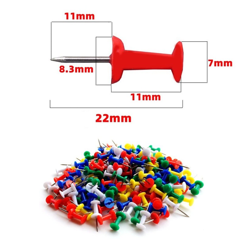 Pack of 90 Multicoloured Drawing Pins, Upholstery Tacks, Creative Decorative