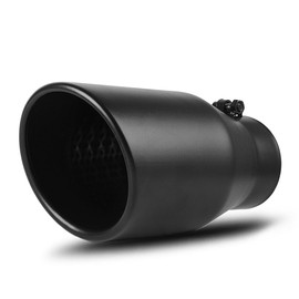 YITAMOTOR Universal 4 Inch Inlet Exhaust Tip, 4" Inlet 6" Outlet 12" Overall Length Polished Surface Stainless Steel Professional Exhaust Tip for All 4" Outside Diameter Tailpipe, Bolt-On, Black