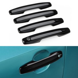 DLOVEG Upgraded Snap-on Door Handle Cover Compatible for 2026 Toyota Rav4 Accessories No Adhesive Handle Protectors Without Auto Lock Holes (Glossy Black)