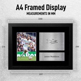 HWC Trading FR A4 James Maddison Tottenham Hotspurs Gifts Printed Signed Autograph Picture for Football Fans and Supporters - A4 Framed