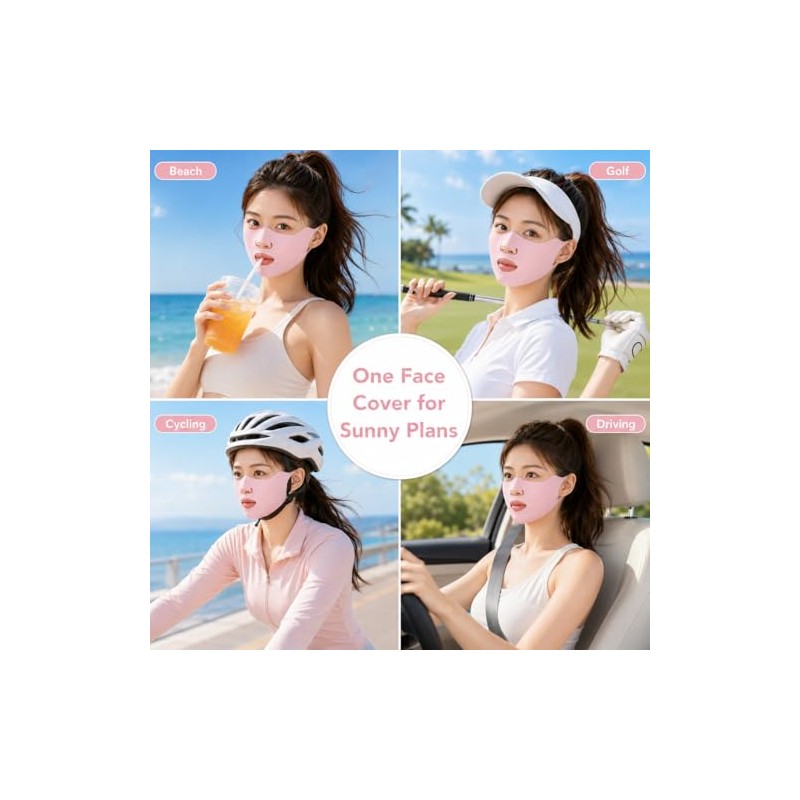 UPF 50+ UV Face Mask for Women - Ice Silk