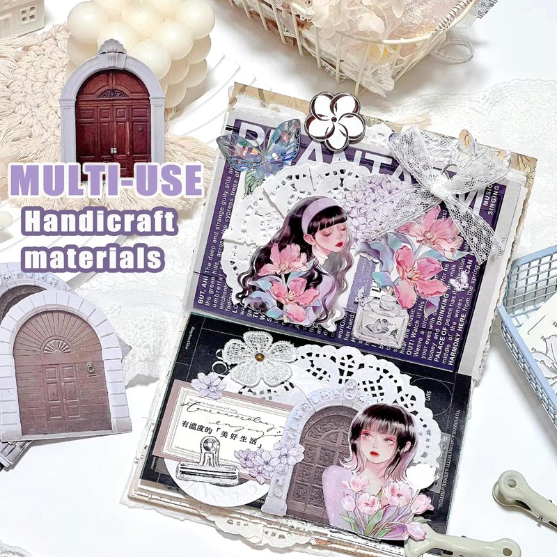 Aromoty 20Pcs Handmade Scrapbook Paper Craft Textured Paper Morandi A5