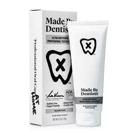 Made by Dentists Ultra Whitening Professional Toothpaste - 2 Pack - Teeth Whitening Toothpaste with Sodium Fluoride & Hydrogen Peroxide, ADA Approved, Vegan, 2 x 4.2oz