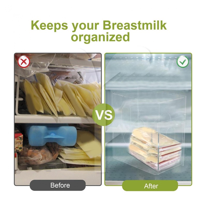 Breast Milk Freezer Storage Organizer Acrylic Transparent Removable Breast Milk