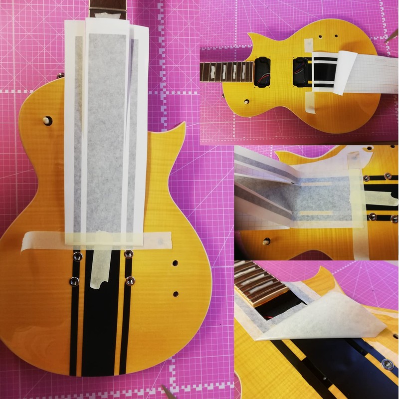 Wide Custom Racing Stripe Decal Stickers for Guitars & Basses.