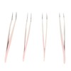 4pcs Eyelash Tweezers Set Stainless Steel False Eyelash Extension Tweezers