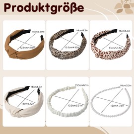 patinadrift Pack of 6 Headbands for Women and Girls, Knotted Headband, Wide Retro Hair Band, Fabric Headband for Women and Girls