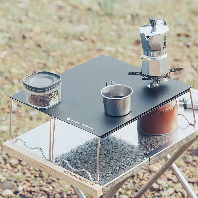 Four Outdoor Stainless Steel 210ml Sierra Cups with a Storage