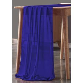 MDS Pack of 12 | Royal Blue | 10ft Chiffon Table Runner 29x120 Inches Long Romantic Rustic Sheer Gauze Runner for Wedding Bridal Shower Birthday Banquets Engagement Spring Easter Boho Decorations