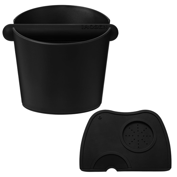 IAOSEN 6.3Inch Large Espresso Knock Box Silicone coffee Tamper Mat