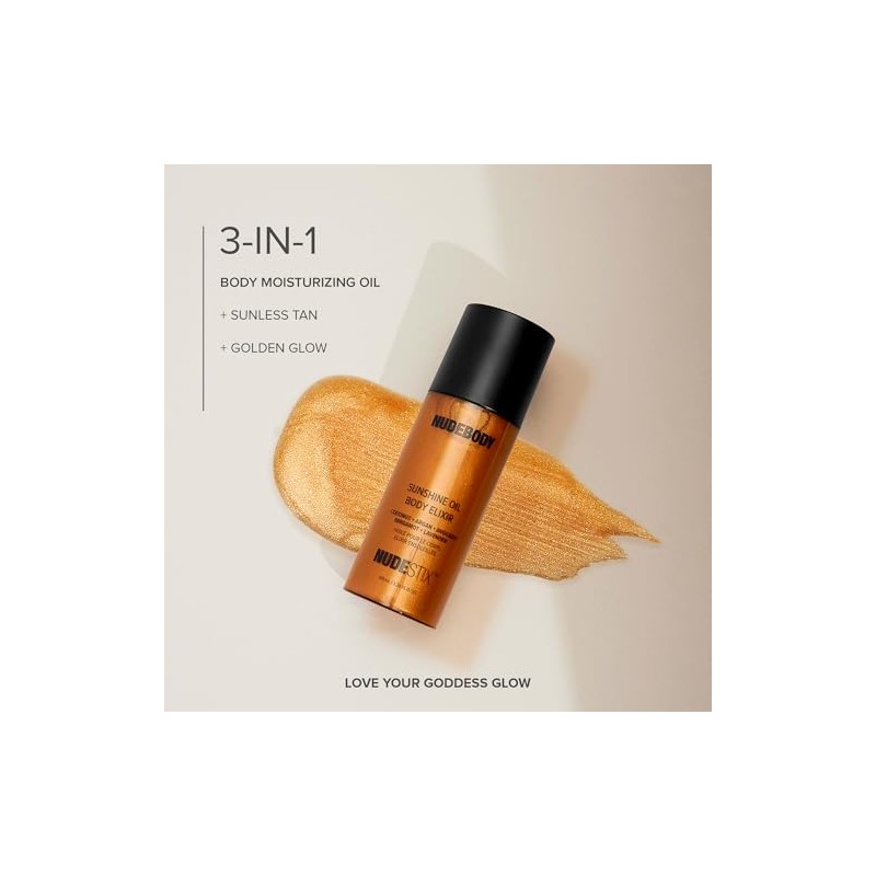 Nudestix Sunshine Oil Body Elixir Hydrating With Gradual Tan Golden